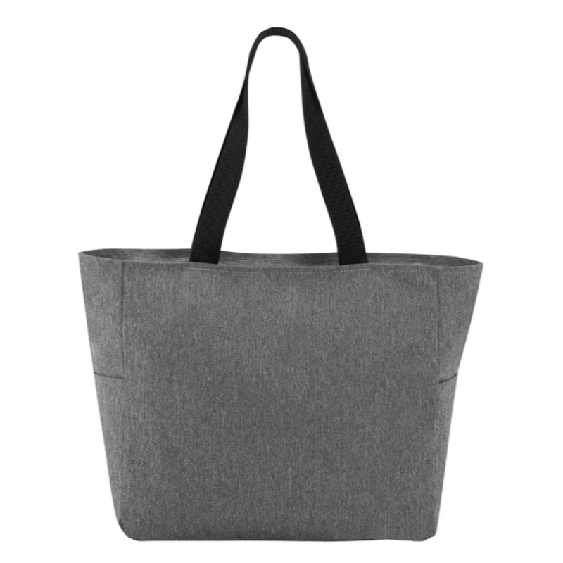 Port Authority Zip Tote (Grey/Black Text) Main Image